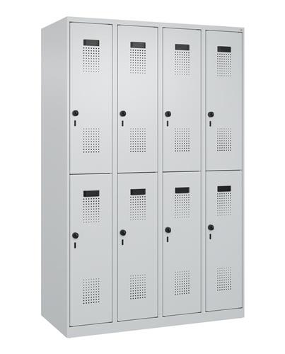 Garderobenschrank Evolo PLUS Bodengleiter 1200mm lichtgrau/lichtgrau 8 Abt.C+P || VE = 1 ST