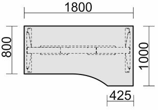 Schreibtisch E-Flex H650-1250xB1800xT1000mm Buche/silber re.elektr.höhenv. || VE = 1 ST