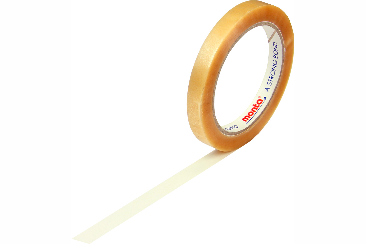 PVC-Packband, 12mm breitx66lfm, 54µ,, transparent leise, monta 220 / Inhalt à VE = 12