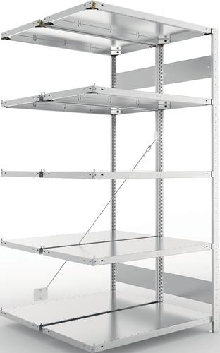 Steckregal CLIP 150 S3 H2000xB1000xT2x500mm Anbauregal verz.2x5Stahlböden META || VE = 1 ST