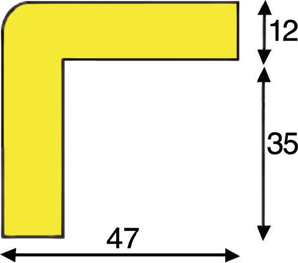 Eckschutz gelb-schwarz auf Zuschnitt PUR-Schaum Typ H