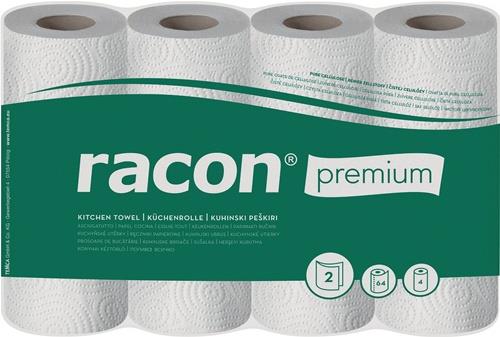 Küchenrolle racon Premium K-2 B220xL250ca.mm weiß 2-lagig,perforiert 4 Rl./PAK || VE = 1 PAK