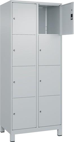 Fächerschrank Classic PLUS H1950xB800xT500mm m.Füßen Anz.Fächer 2x4 lichtgrau || VE = 1 ST