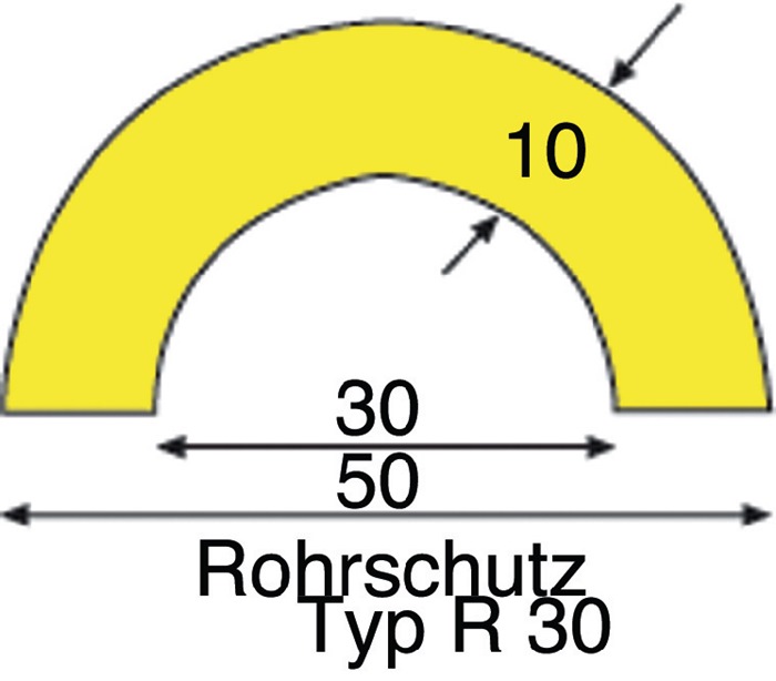Rohrschutz gelb-schwarz 5000mm PUR-Schaum Typ R 30
