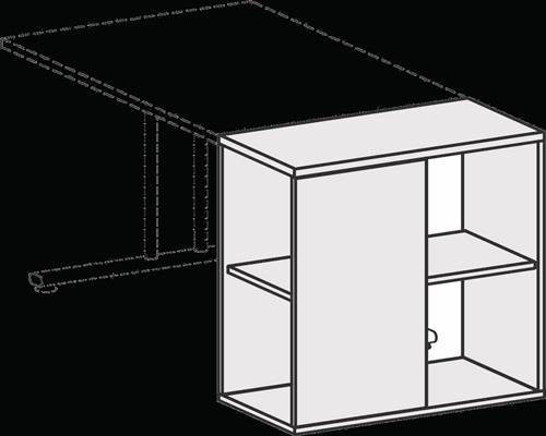Anstellregal H720xB400xT800mm weiß 2 OH GERAMÖBEL || VE = 1 ST