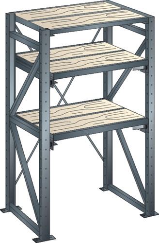 Schwerlast-Auszugsregal H2000xB890xT1260mm Grundregal pulverbesch.lichtgrau || VE = 1 ST