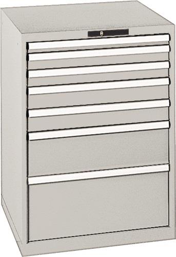 Schubladenschrank H1000xB717xT725mm lichtgrau 7 Schubl.Vollauszug,CodeLock LISTA || VE = 1 ST