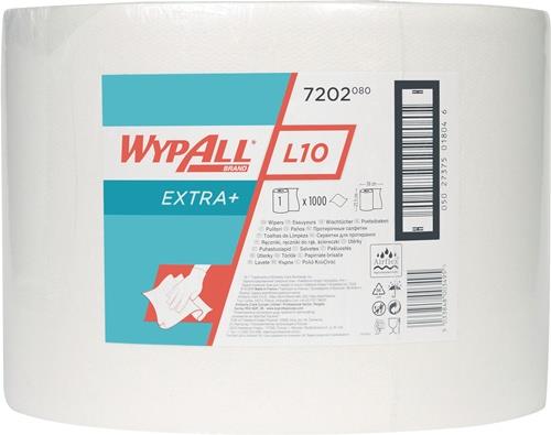 Putztuch WYPALL L10 EXTRA 7202 L380xB235ca.mm weiß 1-lagig,perforiert || VE = 1 RL