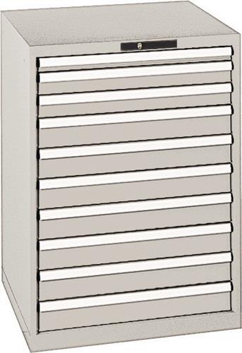 Schubladenschrank H1000xB717xT725mm grau/grau 10 Schubl.Vollauszug,KeyLock || VE = 1 ST