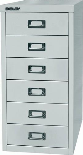 Schubladenschrank MultiDrawer™ H590xB279xT380mm lichtgrau 6 Schubl.BISLEY || VE = 1 ST