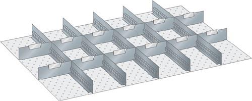 Schubladenunterteilungsmaterial Front-H.50mm 12 Trenn-/5 Schlitzwände || VE = 1 ST