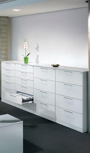 Hängeregistraturschrank schwarzgrau/enzianblau H1298xB800xT600mm Trgf.65kg || VE = 1 ST