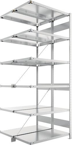 Steckregal CLIP 150 H2500xB1000xT2x500mm Anbauregal verz.2x6Stahlböden META || VE = 1 ST