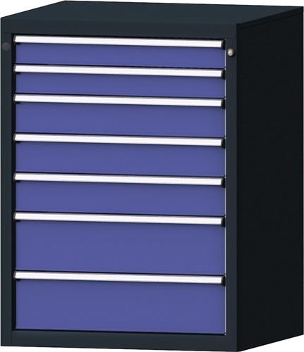 Schubladenschrank H1000xB760xT675mm anthrazitgrau/taubenblau NCS 7 Schubl.PROMAT || VE = 1 ST