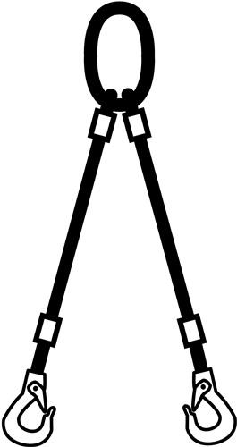 Drahtseilkrangeschirr 2-strängig m.Ovalr.u.2 Ösenh.L1000xD14mm Trgf.2120kg || VE = 1 ST